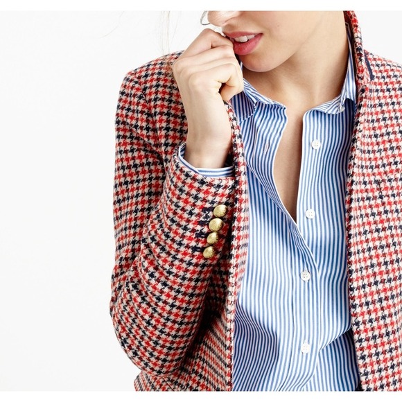 J.Crew Jackets & Blazers - J.Crew Schoolboy Houndstooth Single Breasted Blazer Size 10